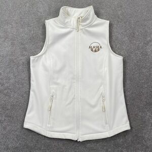 Princess Cruise Full Zip Up Alaska Vest Jacket Sleeveless Women's Size S Ivory